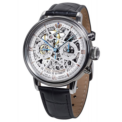 Poljot International 2901.194S011 Handaufzug Herrenuhr Chronograph Nicolai II Skeleton