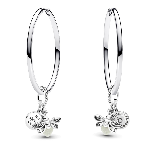 Pandora 68331 Silber-Creolen Leuchtendes Glühwürmchen Ohrringe Set