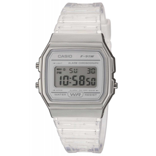 Casio F-91WS-7EF Collection Damen- und Jugenduhr Silberfarben