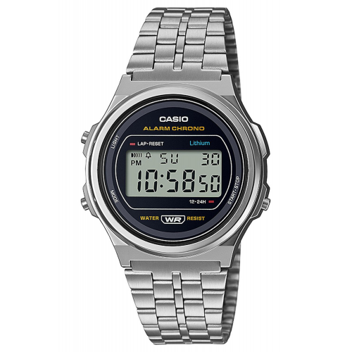 Casio A171WE-1AEF Digitaluhr Vintage Silberfarben