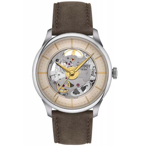 Tissot T139.836.16.261.00 Herrenuhr Chemin des Tourelles Skelett Braun