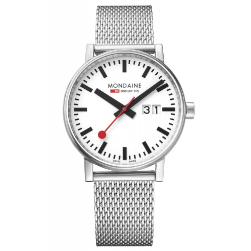 Mondaine MSE.40210.SM Herrenuhr mit Mesh-Armband evo2