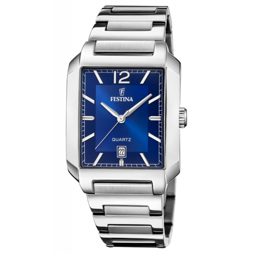 Festina F20677/3 Herrenuhr Rechteckig Stahl/Blau