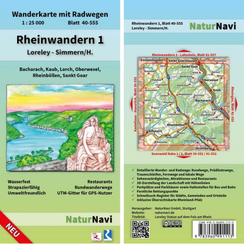 Rheinwandern 1 - Loreley - Simmern/H. 1:25 000