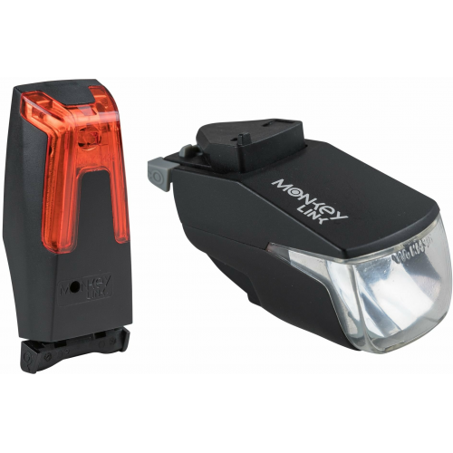 MonkeyLink Beleuchtungsset MonkeyLight 30 Lux Set Recharge (nur über USB aufladbar) schwarz