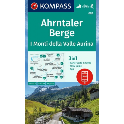KOMPASS Wanderkarte 082 Ahrntaler Berge / I Monti della Valle Aurina 1:25.000