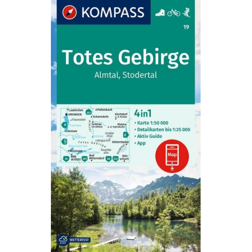 KOMPASS Wanderkarte 19 Totes Gebirge, Almtal, Stodertal 1:50.000