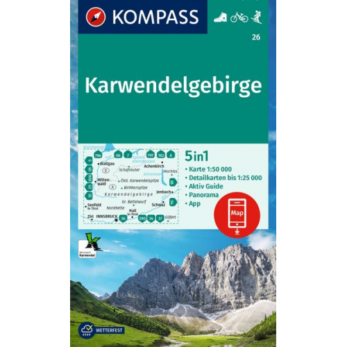 KOMPASS Wanderkarte 26 Karwendelgebirge 1:50.000