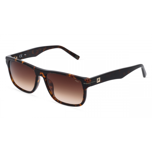 Fila FIASFI208 Herren-Sonnenbrille Vollrand Eckig Kunststoff-Gestell, braun