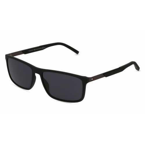 Tommy Hilfiger TH 1675/S Herren-Sonnenbrille Vollrand Eckig Kunststoff-Gestell, schwarz