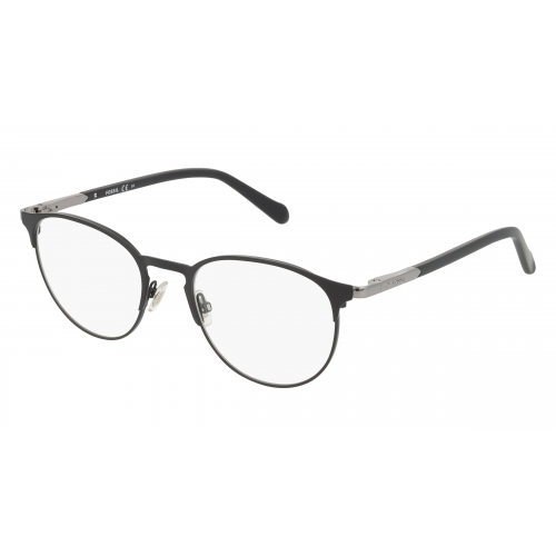 Fossil 7117 Herren-Brille inkl. Gläser Vollrand Panto Metall-Gestell 51mm/19mm/145mm, schwarz