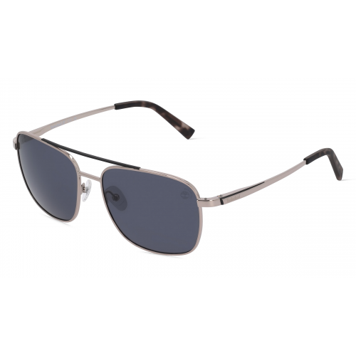 Timberland TB9303 Herren-Sonnenbrille Vollrand Eckig Metall-Gestell, silber