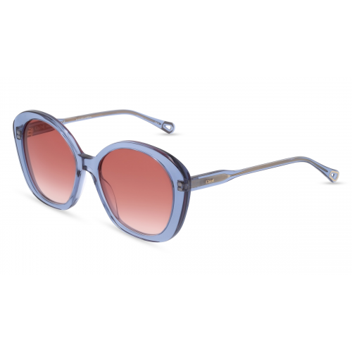 Chloé CH0081S Damen-Sonnenbrille Vollrand Oval Bio-Acetat-Gestell, blau