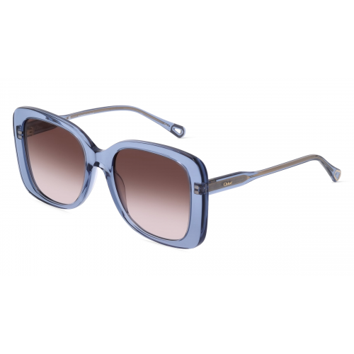 Chloé CH0125S Damen-Sonnenbrille Vollrand Eckig Bio-Acetat-Gestell, blau