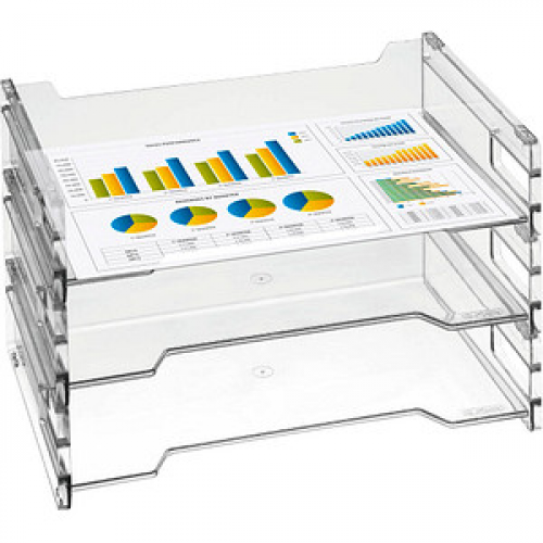 3 herlitz Briefablagen transparent