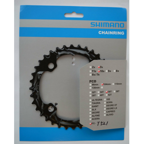 Shimano Deore Kettenblatt 36 Zähne schwarz