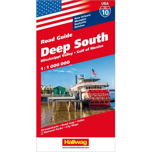 Hallwag USA Road Guide 10 Deep South 1:1.000.000