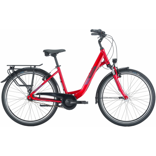 Pegasus Solero SL 7 26, 7 Gang Nabenschaltung, Damenfahrrad, Deep, Modell 2024, 26 Zoll 43 cm chrome crimson red