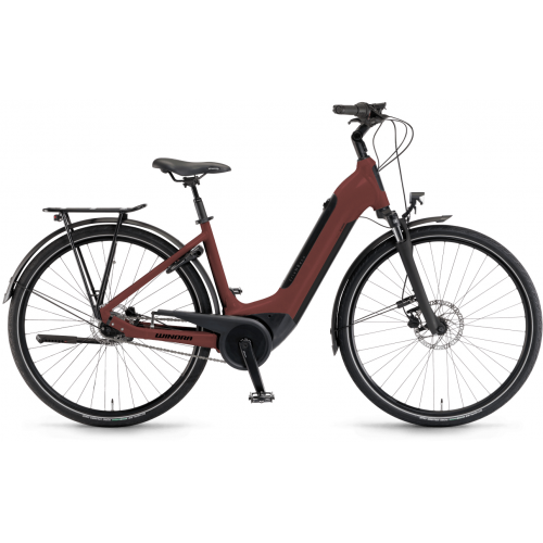 Winora Tria N8 eco (400 Wh), 8 Gang Nabenschaltung, Damenfahrrad, Wave, Modell 2022/2023, 28 Zoll 46 cm velvetred matt