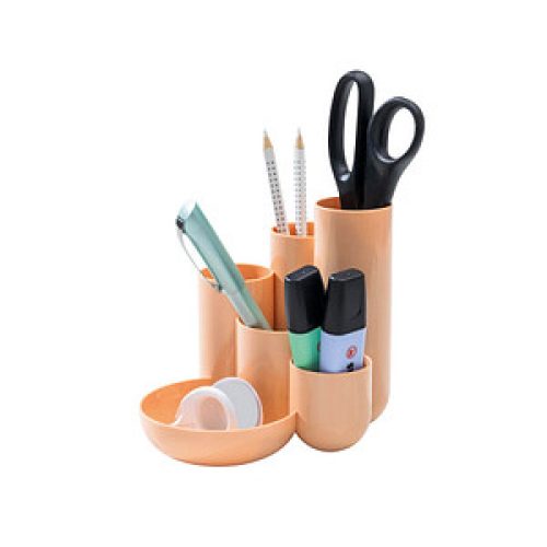 HAN Schreibtisch-Organizer CAMPUS pastellorange Polystyrol 5 Fächer 13,1 x 15,4 x 13,7 cm