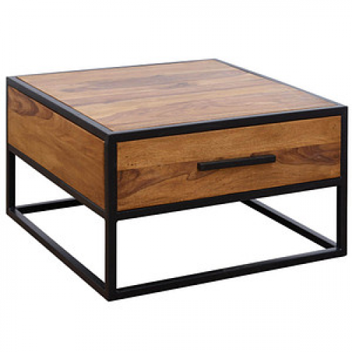 WOHNLING Couchtisch Massivholz sheesham 65,0 x 65,0 x 38,0 cm