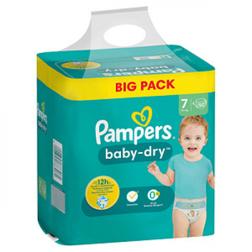 Pampers® Windeln baby-dry™ BIG PACK  Größe Gr.7 (15+ kg) für Kids und Teens, 42 St.