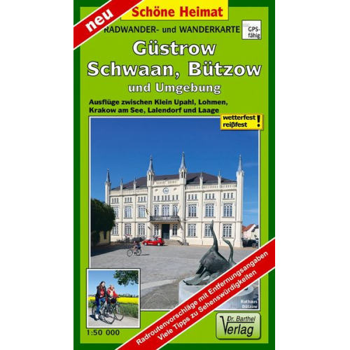 Verlag Barthel - Radwander- und Wanderkarte Güstrow, Schwaan, Bützow und Umgebung