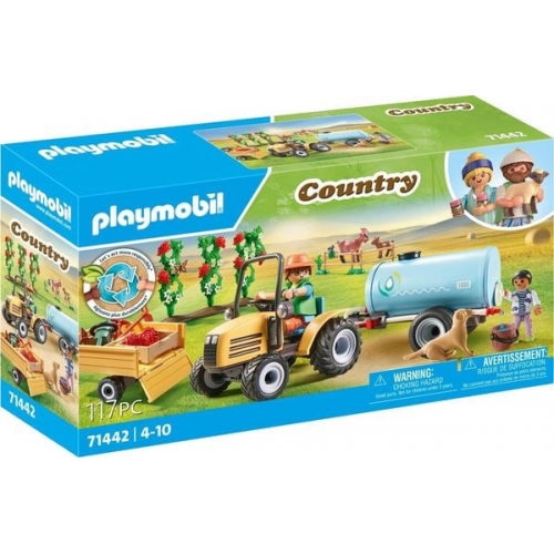 PLAYMOBIL 71442 - Country - Traktor mit Anhänger und Wassertank