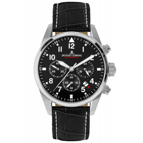 Jacques Lemans 42-2A Herrenuhr Chronograph Barcelona Schwarz