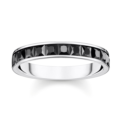 Thomas Sabo TR2358-643-11 Damen-Bandring Schwarze Steine