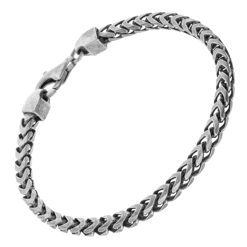 trendor 15862 Herrenarmband 925 Silber Oxydiert Fuchsschwanzkette 4,3 mm breit