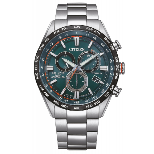 Citizen CB5946-82X Eco-Drive Herren-Funkarmbanduhr Solar Titan/Grün