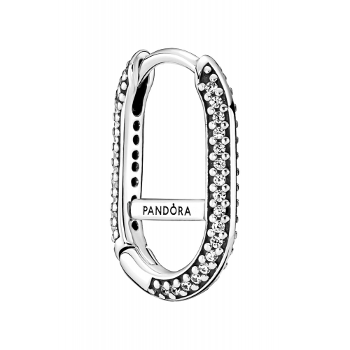 Pandora 299682C01 Single Creole Link-Ohrring Silber Pavé Weiß