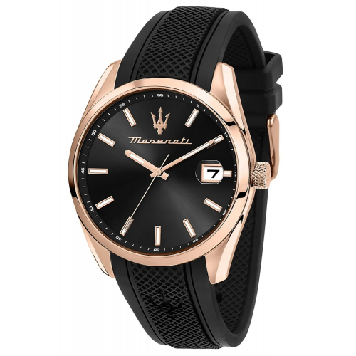 Maserati R8851151002 Herren-Armbanduhr Attrazione Schwarz/Roségoldfarben