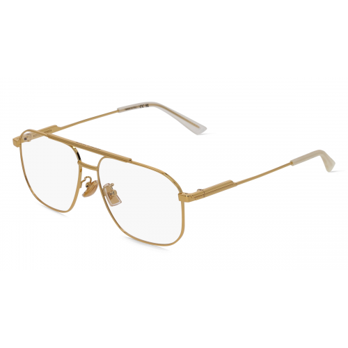 Bottega Veneta BV1159O Unisex-Brille inkl. Gläser Vollrand Pilot Metall-Gestell 56mm/14mm/145mm, gold