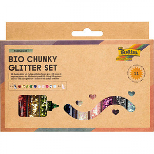 folia Bio Glitter grob Starlight-Set Glitzer farbsortiert