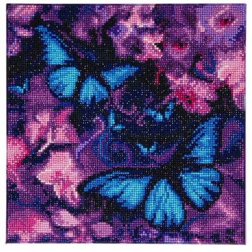 Craft Buddy CAK-AM1 - Blue Violet Butterflies, 30x30cm Crystal Art Kit, Diamond Painting