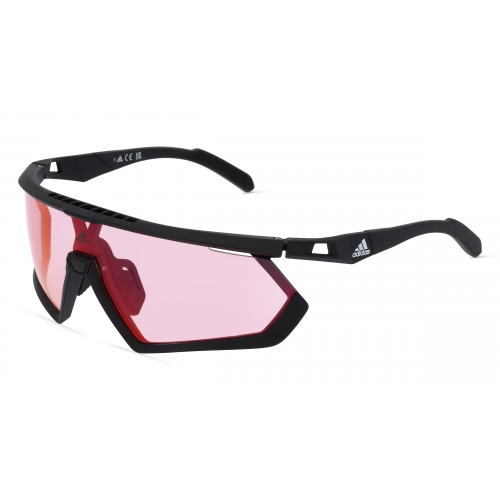 Adidas SP0054 Unisex-Sonnenbrille Vollrand Monoscheibe Kunststoff-Gestell, schwarz