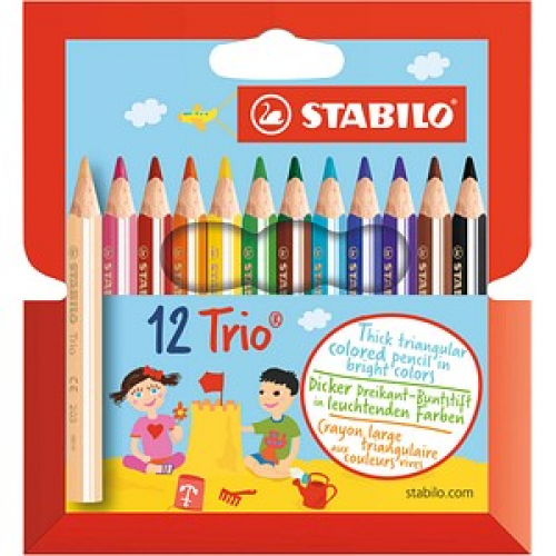 STABILO Trio® dick und kurz Buntstifte farbsortiert, 12 St.