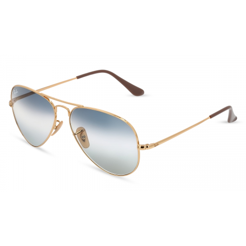 Ray-Ban RB 3689 AVIATOR METAL II Unisex-Sonnenbrille Vollrand Pilot Metall-Gestell, Gold