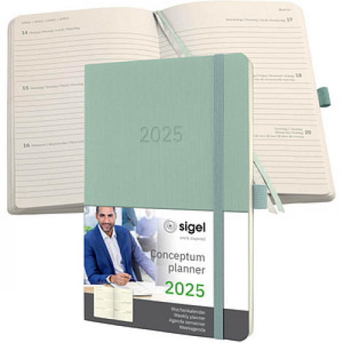 SIGEL Buchkalender Conceptum 2025 mintgrün