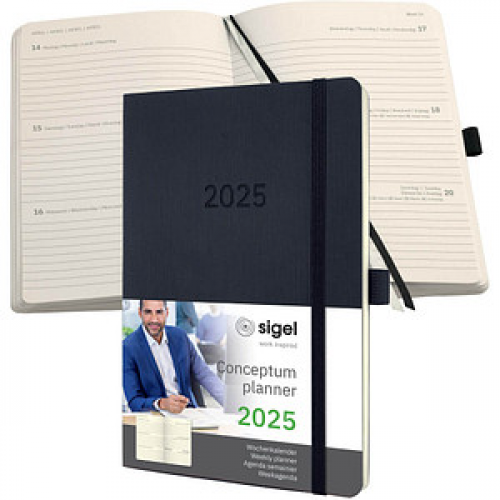 SIGEL Buchkalender Conceptum 2025 schwarz