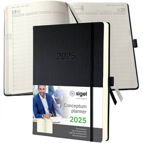 SIGEL Buchkalender Conceptum 2025 schwarz