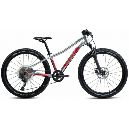 GHOST Kato 24 Pro, 10 Gang Kettenschaltung, Jugendfahrrad, Diamant, Modell 2024, 24 Zoll 30 cm rainbow silver/riot red - glossy