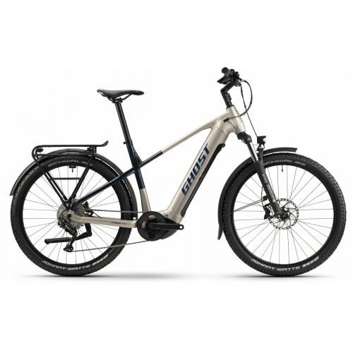 GHOST E-Teru Universal EQ (625 Wh), 10 Gang Kettenschaltung, Herrenfahrrad, Diamant, Modell 2024, 27,5 Zoll 40 cm pearl warm grey/pearl dark blue - glossy