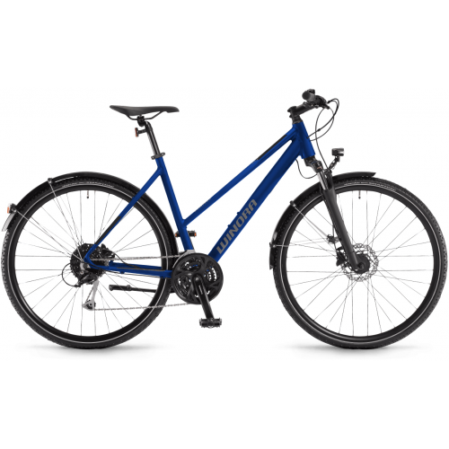 Winora Domingo 27 Sport, 27 Gang Kettenschaltung, Erwachsenenfahrrad, Trapez, Modell 2022/2023, 28 Zoll 44 cm infinity blue matte