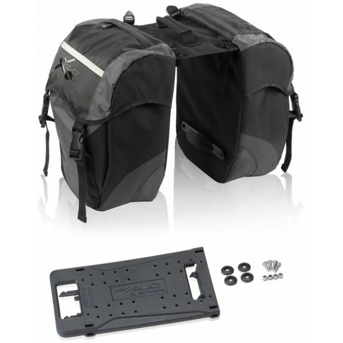 XLC Doppelpacktasche carry more BA-S63 29x14x34cm schwarz/anthrazit