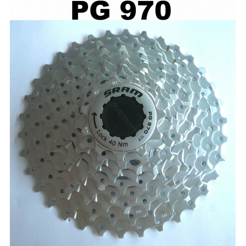 SRAM Kassette PG 970 11-34 9.f 11-34 Zähne, 9-fach silber