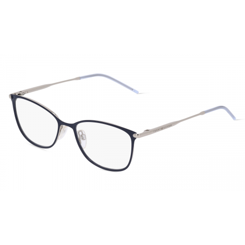 Tommy Hilfiger TH1637 Damen-Brille inkl. Gläser Vollrand Eckig Metall-Gestell 53mm/17mm/140mm, blau