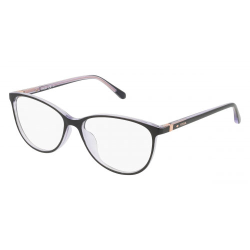 Fossil 7050 Damen-Brille inkl. Gläser Vollrand Cateye Kunststoff-Gestell 54mm/15mm/140mm, schwarz